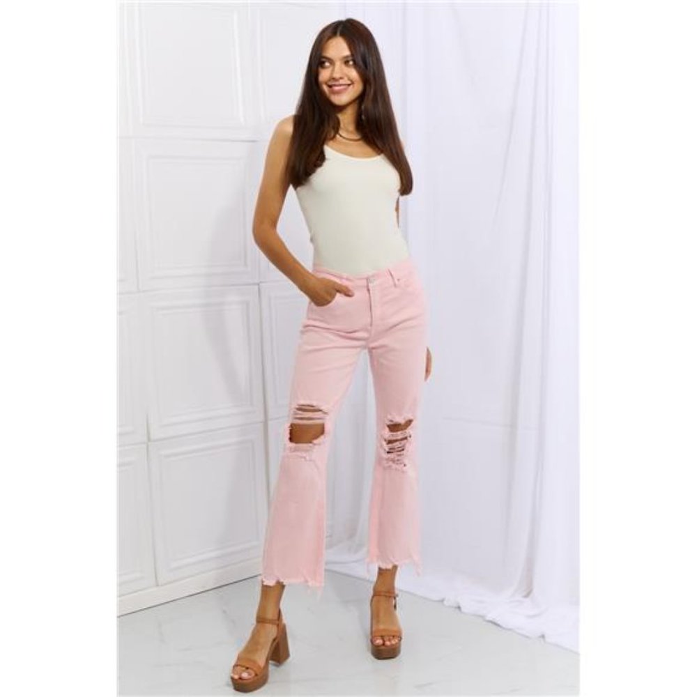 Miley Distressed Ankle Flare Jeans Risen - Picture 5 of 10